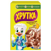 Готовый завтрак Хрутка Злаковые подушечки с начинкой со вкусом банана, 220г