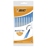Набор шариковых ручек Bic Round Stic синие, 8шт/уп, 0.32мм, одноразовые