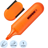 Текстовыделитель Kores Bright Liner Plus оранжевый, 0.5-5мм, скошенный наконечник