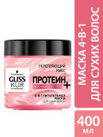 Маска для волос Глисс Кур Укрепляющий микс 4в1 питательная для сухих волос, 400мл