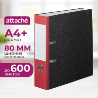 Папка-регистратор Attache Economy 80 мм мрамор с красн кор,мет.уг.,бум/бум