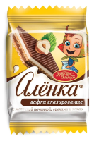 Вафли Аленка с молочной начинкой орехами и какао, 20г