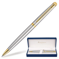 Шариковые ручки класса Люкс Waterman Hemisphere Stainless Steel GT 1мм, серебристый/позолоченый корпус, S0920370