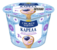 Йогурт Свежее завтра Карела черничный маффин 7%, 180г