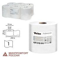 Бумажные полотенца рулонные с ц.вытяжкой Veiro Professional Comfort KP210 200м, 1 слой, белые