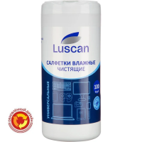 Салфетки чистящие для оргтехники Luscan Selection Power антибактериальные, 100шт/уп, в тубе