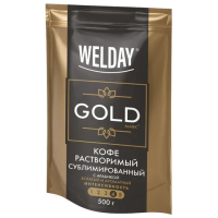 Кофе растворимый Welday Gold, 500г, пакет, сублимированный