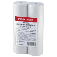 Ролик для касс Brauberg термо d=12мм, 80мм х 60м, 6шт