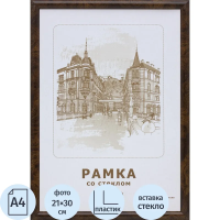 Рамка Зебра темный орех, 21х30см, пластик