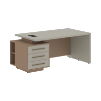 Стол руководителя с тумбой VCT 1890(L) Аметист/Кобра 1800х900х750 VELION