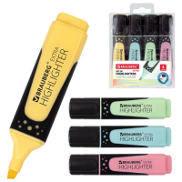 Набор текстовыделителей Brauberg Super Pastel 4 цвета, 1-5 мм