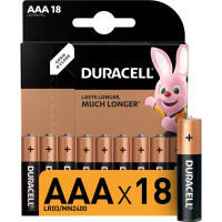 Батарейка Duracell Basic AAA LR03, 1.5В, алкалиновая, 18шт/уп