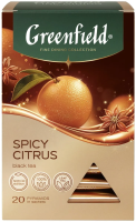 Чай Greenfield Spicy Citrus (Спайси Цитрус) черный, 20 пирамидок