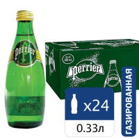 Вода минеральная PERRIER, 0,33 л, стеклянная бутылка