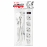 Сетевой фильтр Sonnen SPW-505 5 розеток, 5м, с заземлением, выключатель