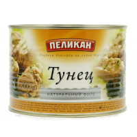 Тунец Пеликан филе натуральный в собственном соку, 1.7кг