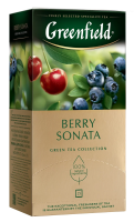Чай зеленый Greenfield Berry Sonata с ароматом клубники, черники, вишни (1.5г x 25шт), 37,5г