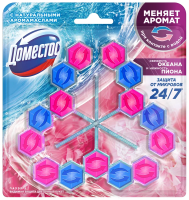 Блок для унитаза Доместос Свежесть океана и нежность пиона (50г x 3шт), 150г