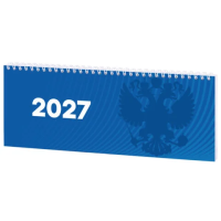 Планинг датированный 2027 285х112 мм, STAFF, гребень, картонная обложка, 64 листа, 'Символика РФ', 117853