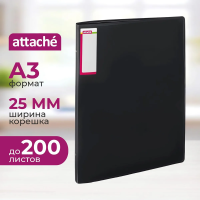 Папка на 4-х кольцах А3 Attache черная, 32мм