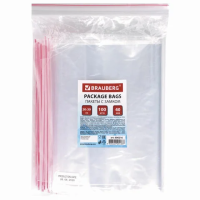 Пакеты с замком Zip Lock Brauberg 20х30см, 40мкм, 100шт/уп