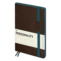 Ежедневник недатированный, B5, 136л., мягкий переплет, кожзам, BG 'Personality. Dark brown', темно-коричневый, цветной срез, на резинке, карман