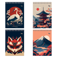 Блокнот Bg Asia style, А6, 80 листов, в клетку, на спирали
