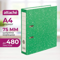 Папка-регистратор Attache Economy без мет.уголка_бюдж 75мм ч/б,зел,бум/бум