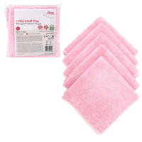 Салфетки VILEDA PROFESSIONAL 'МикроТафф Плюс' КОМПЛЕКТ 5 шт., микрофибра, красный, 38х38 см, 174201