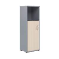 Шкаф-колонка средний Skyland Imago СУ-2.1, левый, клен/металлик, 403х365х1200мм