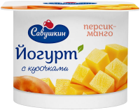 Йогурт Савушкин продукт Персик-манго 2%, 120г