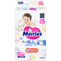 Подгузники Merries для детей 6-11кг размер M, 56шт