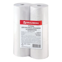 Ролик для касс Brauberg термо d=18мм, 80мм х 80м, 6шт