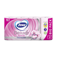 Туалетная бумага Zewa Deluxe орхидея, 3 слоя, 8 рулонов, 21 м, белая