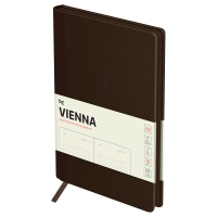 Ежедневник недатированный, А5, 136л., мягкий переплет, кожзам, BG 'Vienna. Dark brown', темно-коричневый, цветной срез