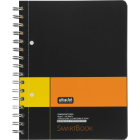Бизнес тетрадь Smartbook желто-оранжевая, А5, 120 листов, в клетку, на спирали, пластик