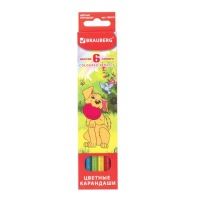 Набор цветных карандашей Brauberg My lovely dogs 6 цветов