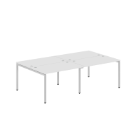 Стол на 4 рабочих места Skyland Xten-S XWST 2414, четырехместный, белый/алюминий, 2400х1406х750мм