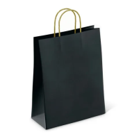 Крафт-пакет бумажный 'Black' 26х15х35 см, с кручеными ручками, плотность 80 г/м2, моноцвет, 112429