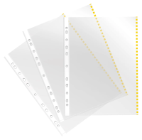 Файл-вкладыш А4+ Бюрократ Премиум желтый край глянцевый, 30 мкм, 50шт/уп